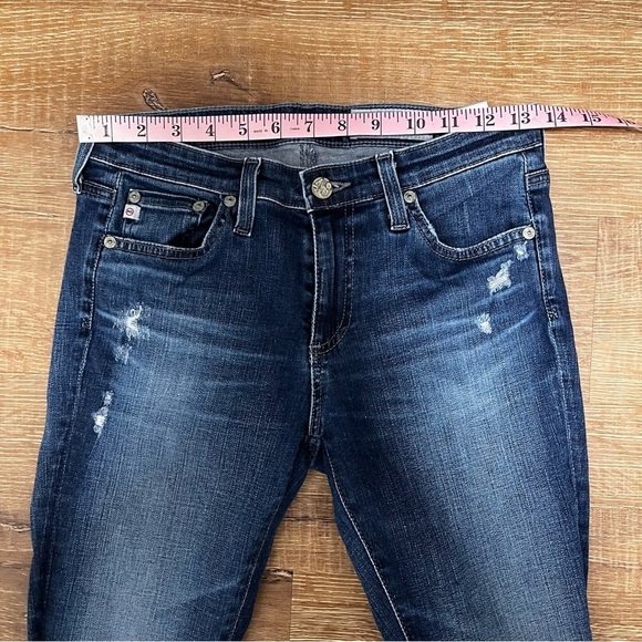 AG The Legging Destroyed Raw Hem Super Skinny Ankle Jean Size 27 - Picture 11 of 12